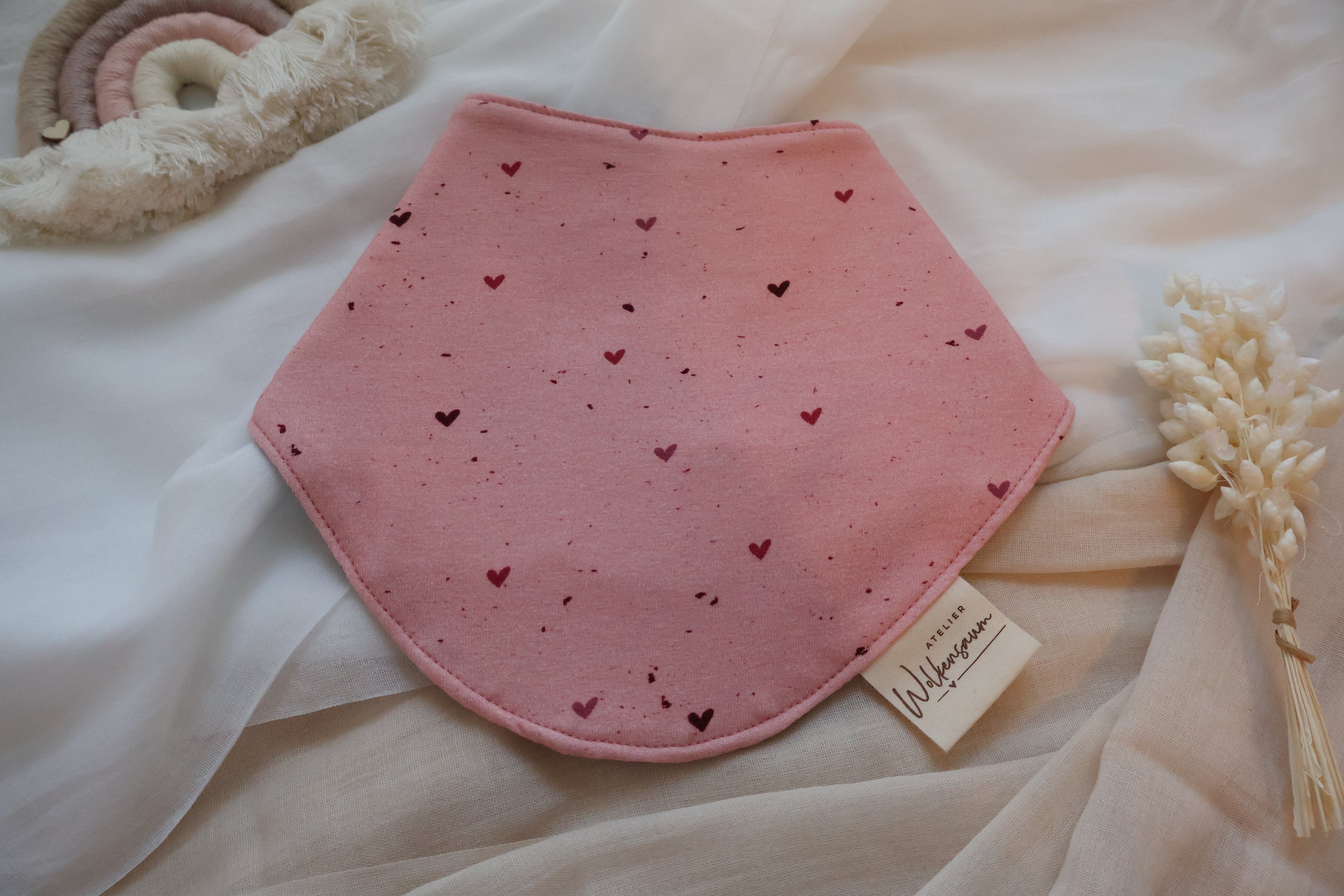 Wölkchen | Mitwachsendes Halstuch mit Saugkern "Herzregen Mauve"