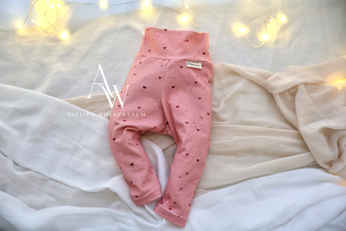 Wolkenbeinchen | Leggings – „Herzregen“ in Gr. 62